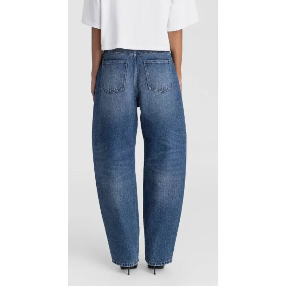KBB by KAHLANA Women's Mid-Rise Barrel Leg 'The Lynnox Jean' - Dark Wash 22 - Picture 3 of 5